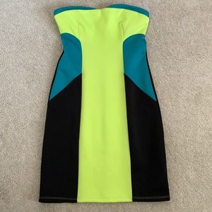 Strapless Neon Bodycon Dress